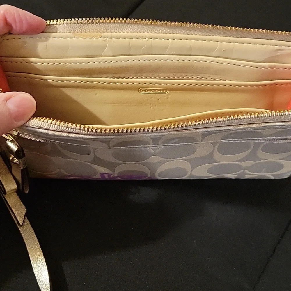 Coach Cream Wristlet with Multicolor Floral Design - Picture 7 of 14